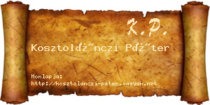 Kosztolánczi Péter névjegykártya